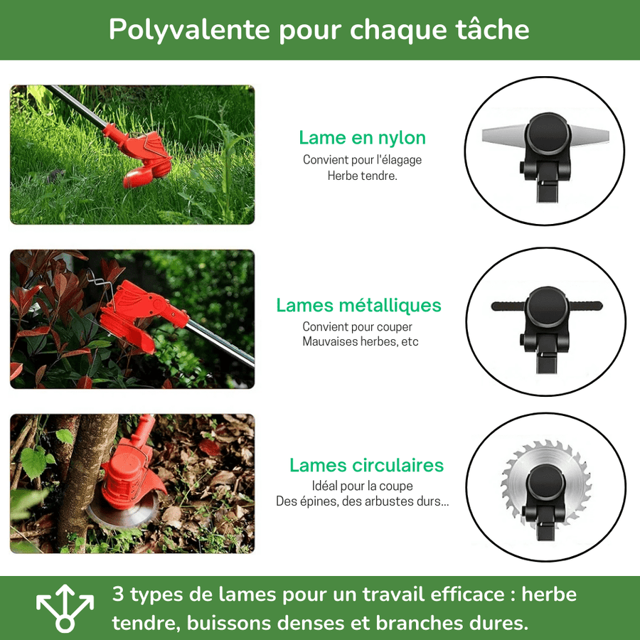 - ShufPro D80™ — Débroussailleuse sans fil 3-en-1 - ShufPro™
